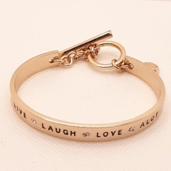 BCBGeneration Rose Gold Tone Live Laugh Love A Lot Bracelet - Picture 1 of 8